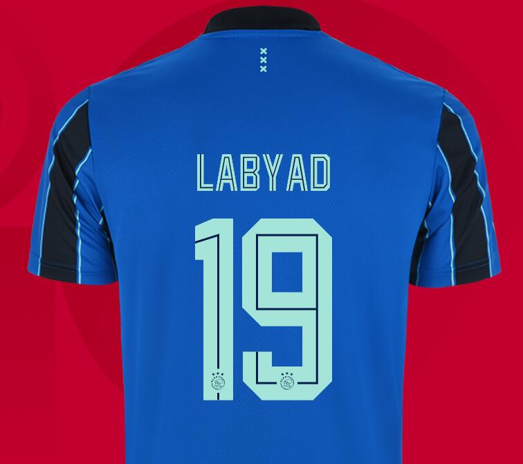 2021/22 Ajax Away Kit Soccer Jersey with Labyad 19 printing